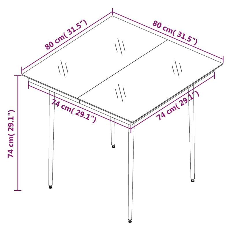 3 Piece Patio Dining Set Dark Gray