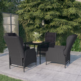 5 Piece Patio Dining Set Dark Gray