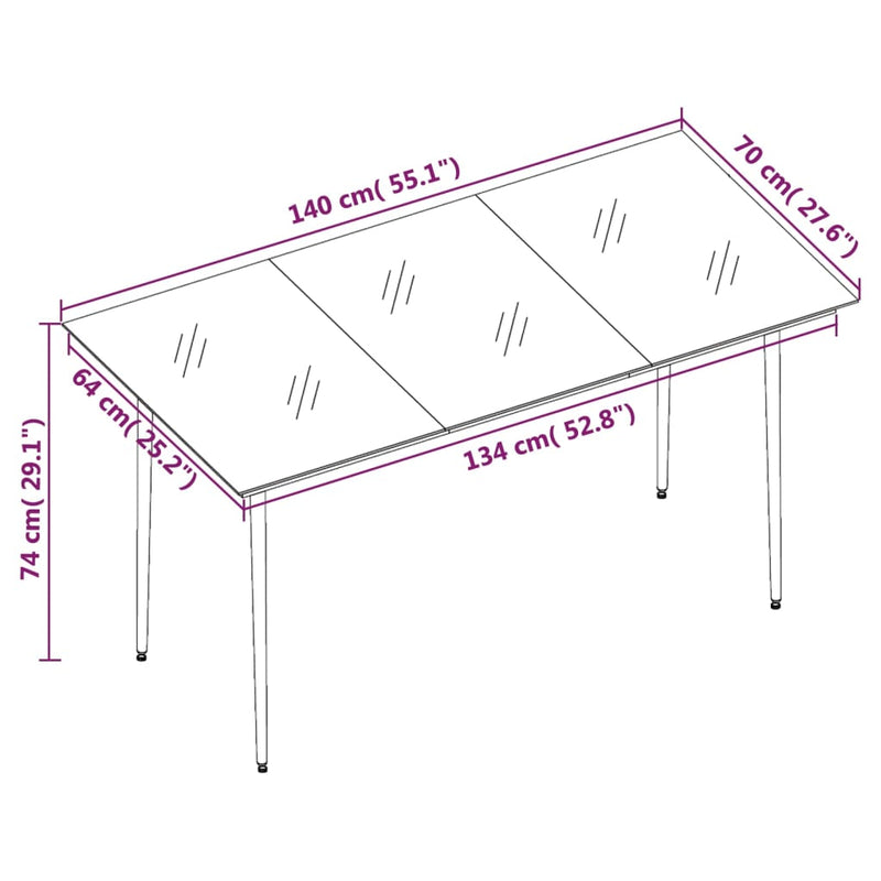 5 Piece Patio Dining Set Dark Gray