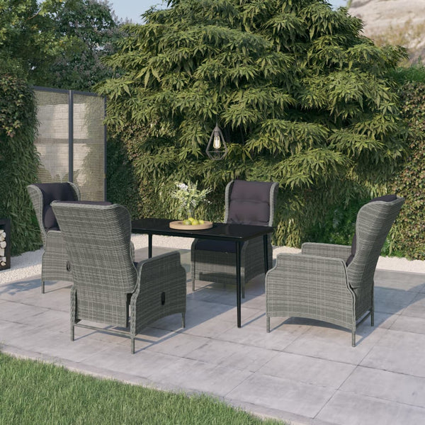 5 Piece Patio Dining Set Light Gray