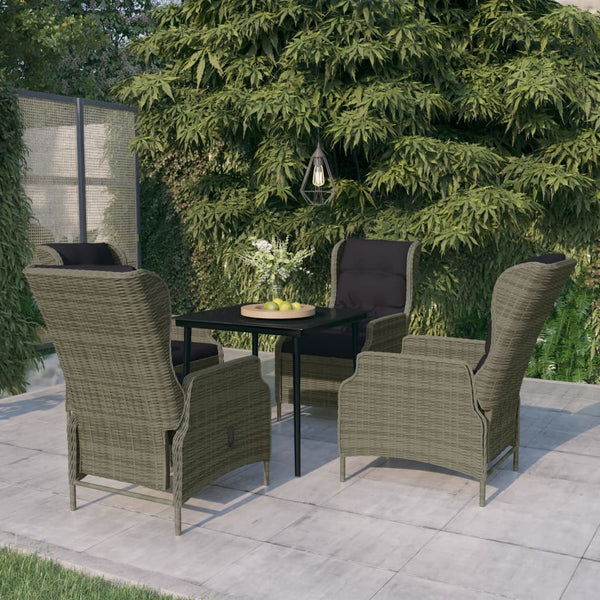 5 Piece Patio Dining Set Brown