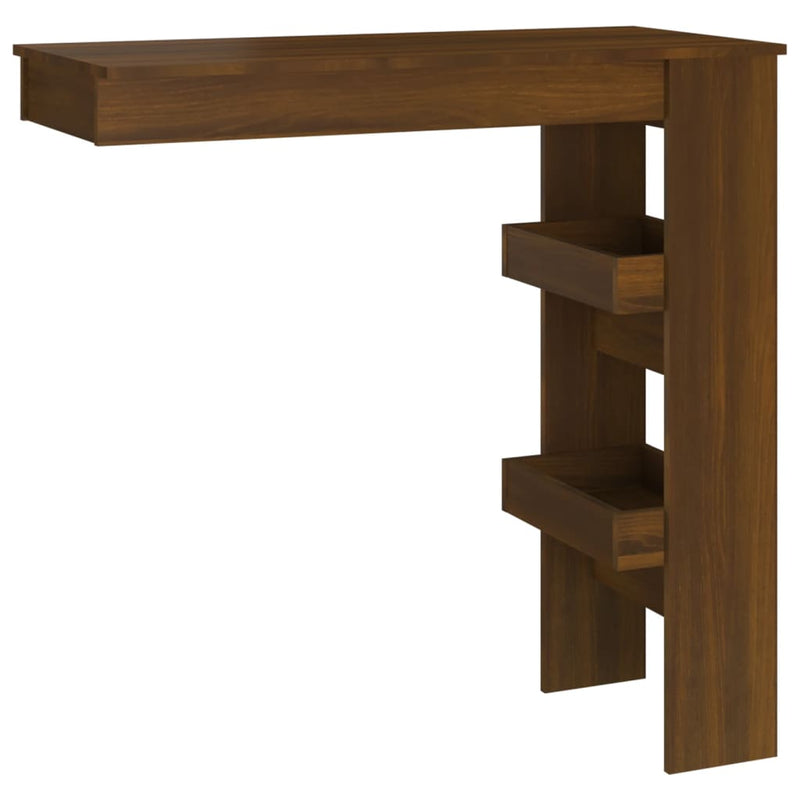 Wall Bar Table Brown Oak 40.2"x17.7"x40.7" Engineered Wood