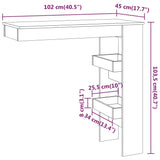 Wall Bar Table Brown Oak 40.2"x17.7"x40.7" Engineered Wood