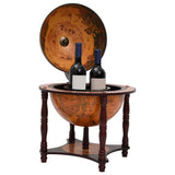 Globe Bar Wine Stand Brown Solid Wood Eucalyptus