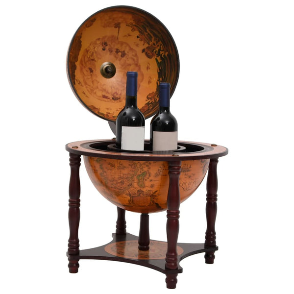 Globe Bar Wine Stand Brown Solid Wood Eucalyptus