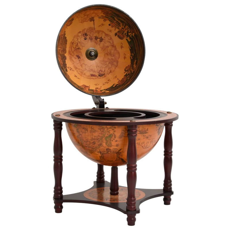 Globe Bar Wine Stand Brown Solid Wood Eucalyptus