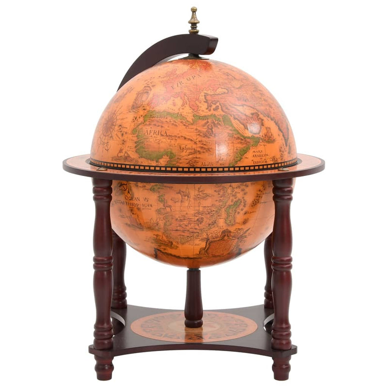 Globe Bar Wine Stand Brown Solid Wood Eucalyptus