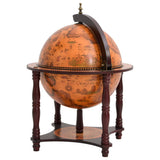 Globe Bar Wine Stand Brown Solid Wood Eucalyptus