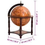 Globe Bar Wine Stand Brown Solid Wood Eucalyptus