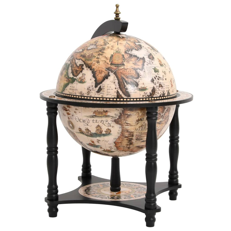 Globe Bar Wine Stand Black Solid Wood Eucalyptus