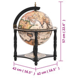 Globe Bar Wine Stand Black Solid Wood Eucalyptus