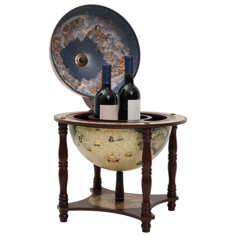 Globe Bar Wine Stand Brown Solid Wood Eucalyptus