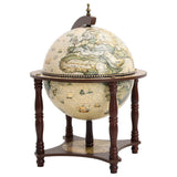 Globe Bar Wine Stand Brown Solid Wood Eucalyptus