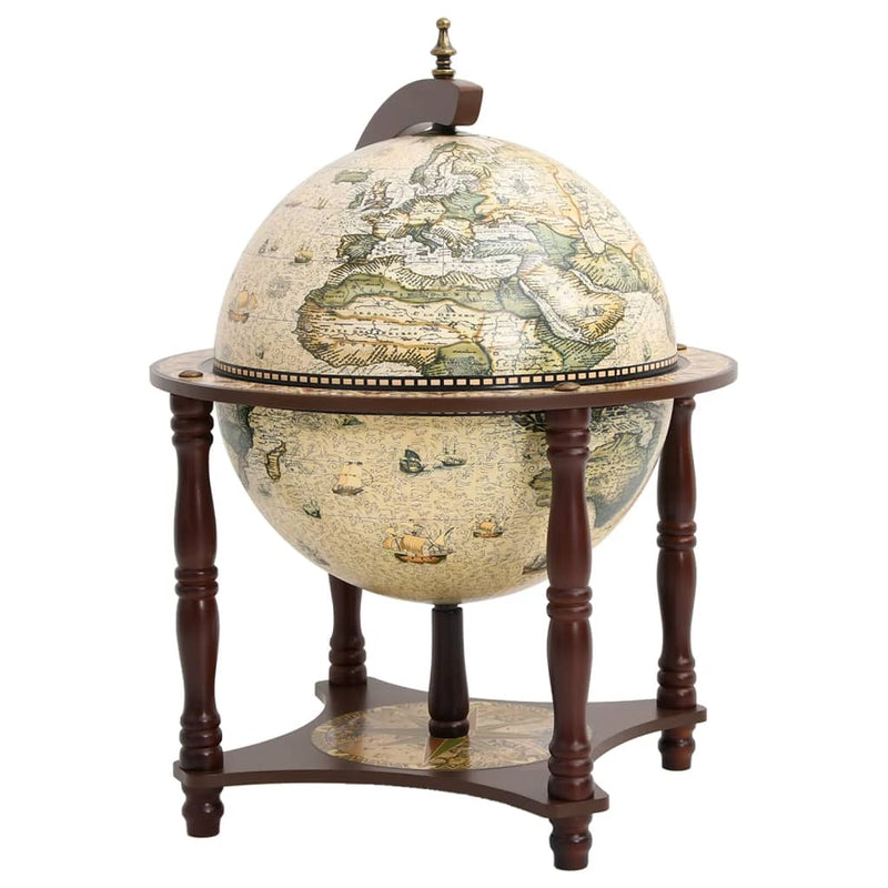 Globe Bar Wine Stand Brown Solid Wood Eucalyptus