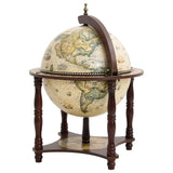 Globe Bar Wine Stand Brown Solid Wood Eucalyptus