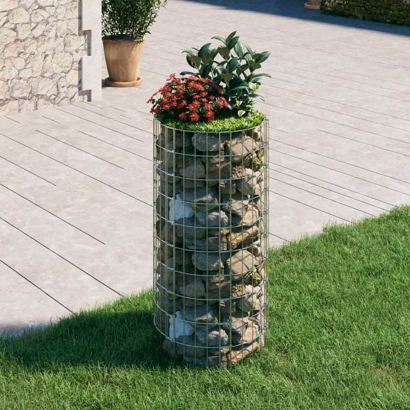 Circular Gabion Pole Galvanized Steel Ø19.7"x39.4"