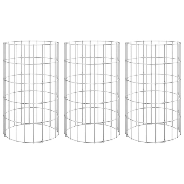 Circular Gabion Raised Beds 3 pcs Galvanized Steel Ø11.8"x19.7"