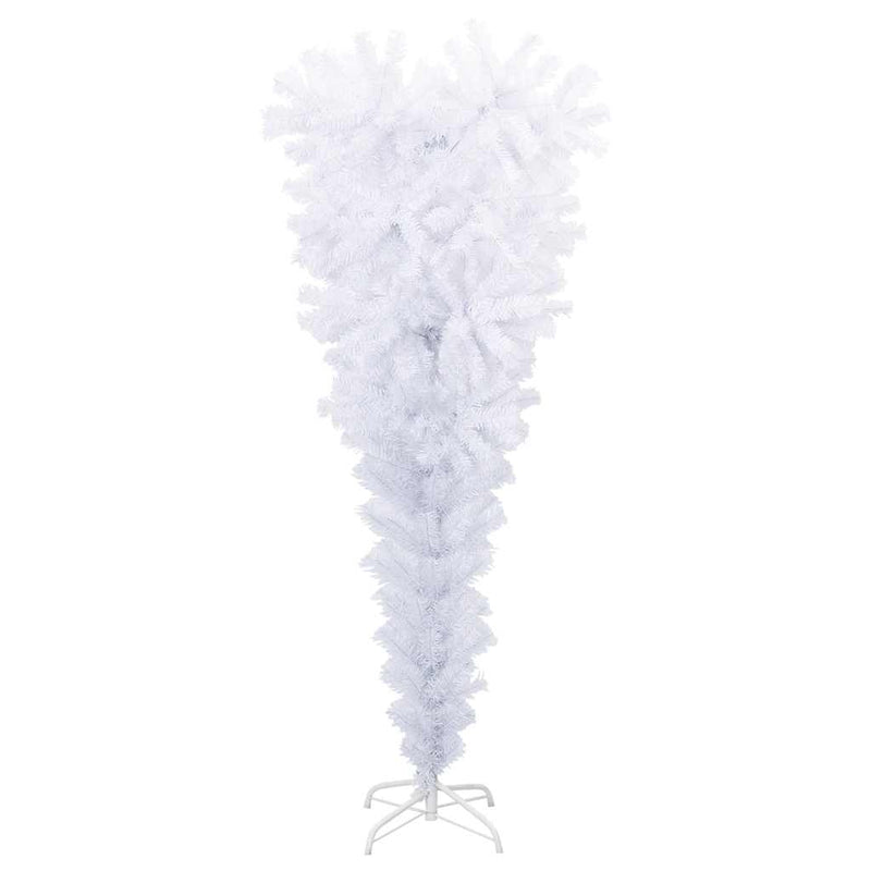 Upside-down Artificial Christmas Tree with Stand White 5 ft