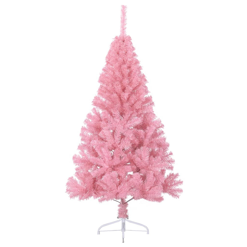 Artificial Half Christmas Tree with Stand Pink 4 ft PVC