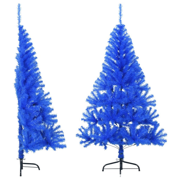 Artificial Half Christmas Tree with Stand Blue 4 ft PVC