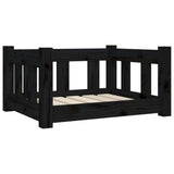 Dog Bed Black 21.9"x17.9"x11" Solid Wood Pine