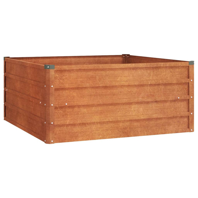 Garden Raised Bed Rusty 39.4"x39.4"x17.7" Corten Steel