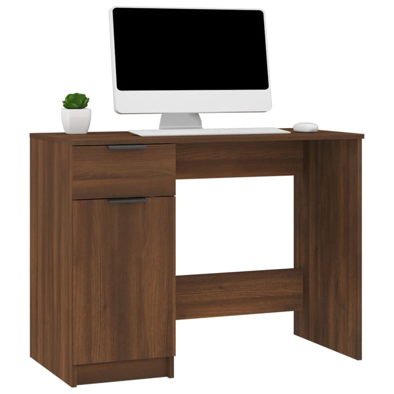 Desk Brown Oak 39.4"x19.7"x29.5" Engineered Wood