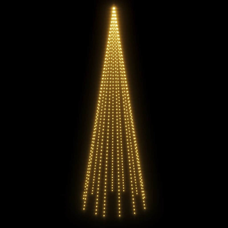 Christmas Tree on Flagpole Warm White 732 LEDs 16 ft