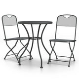 3 Piece Patio Dining Set Expanded Metal Mesh Anthracite