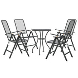 5 Piece Patio Dining Set Expanded Metal Mesh Anthracite