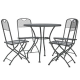 5 Piece Patio Dining Set Expanded Metal Mesh Anthracite