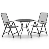 3 Piece Patio Dining Set Expanded Metal Mesh Anthracite