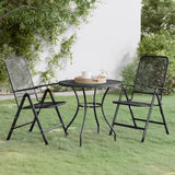 3 Piece Patio Dining Set Expanded Metal Mesh Anthracite