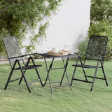 3 Piece Patio Dining Set Expanded Metal Mesh Anthracite