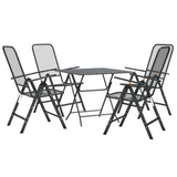 5 Piece Patio Dining Set Expanded Metal Mesh Anthracite