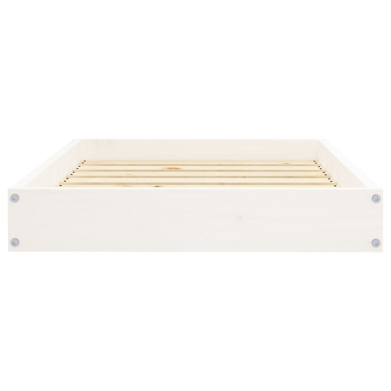 Dog Bed White 28.1"x21.3"x3.5" Solid Wood Pine