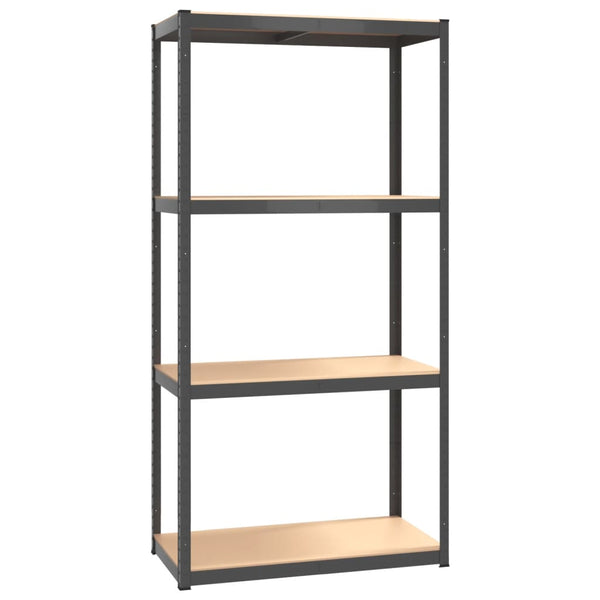 4-Layer Storage Shelf Anthracite Steel&Engineered Wood