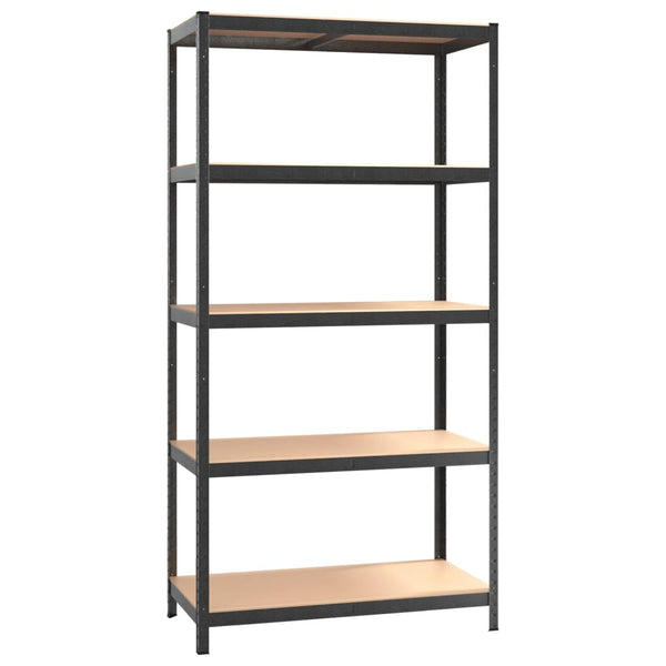 5-Layer Heavy-duty Shelf Gray Steel&Engineered Wood