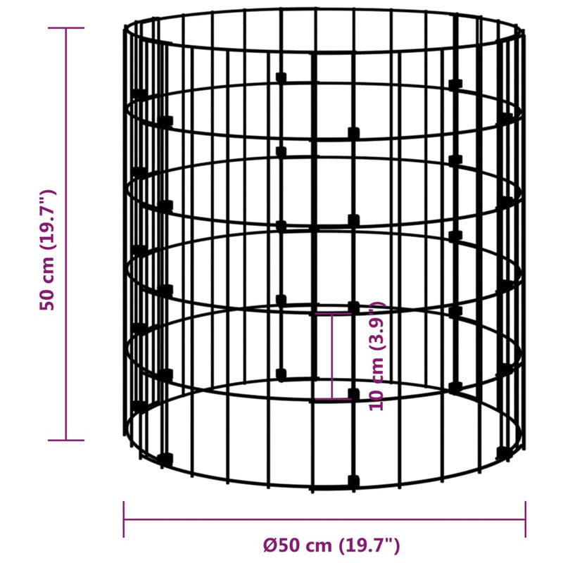 Garden Composter Ø19.7"x19.7" Galvanized Steel