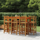 9 Piece Patio Bar Set Solid Wood Acacia