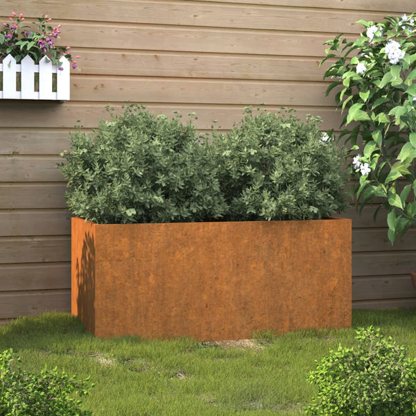 Planter 24.4"x11.8"x11.4" Corten Steel