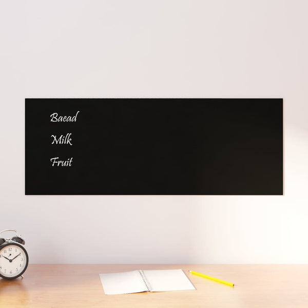 Wall-mounted Magnetic Board Black 31.5"x11.8" Tempered Glass