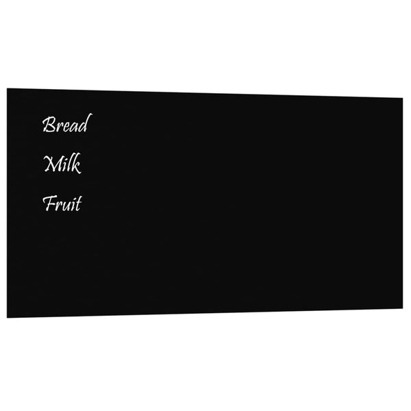 Wall-mounted Magnetic Board Black 31.5"x15.7" Tempered Glass