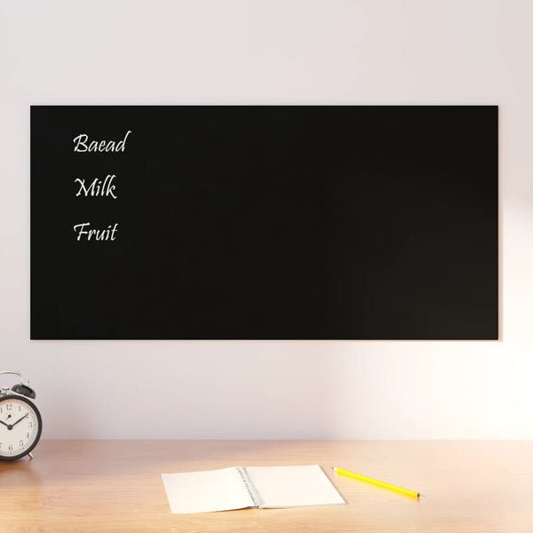 Wall-mounted Magnetic Board Black 31.5"x15.7" Tempered Glass