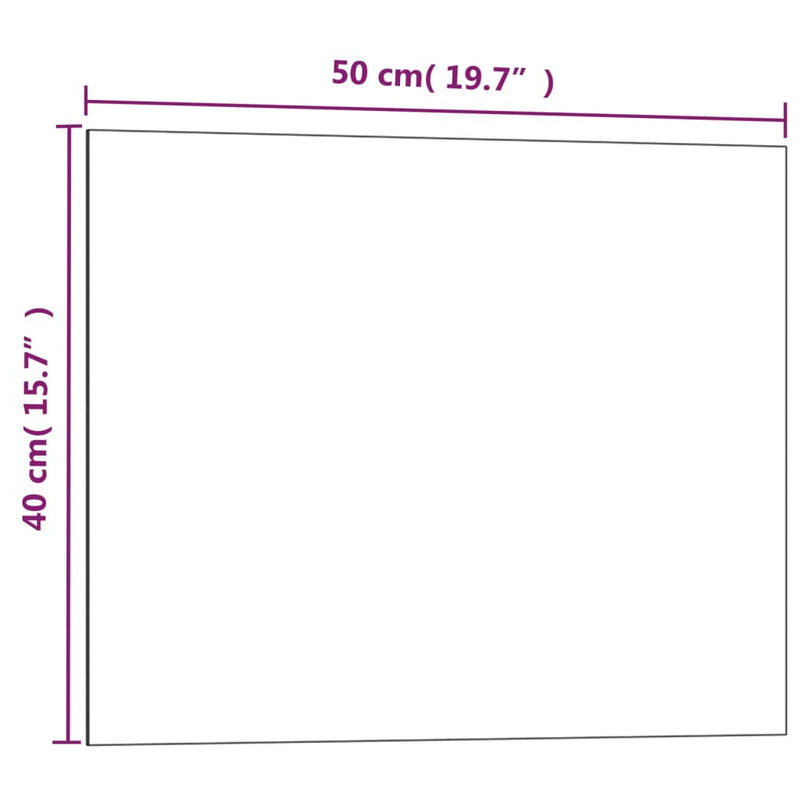 Wall-mounted Magnetic Board Black 19.7"x15.7" Tempered Glass