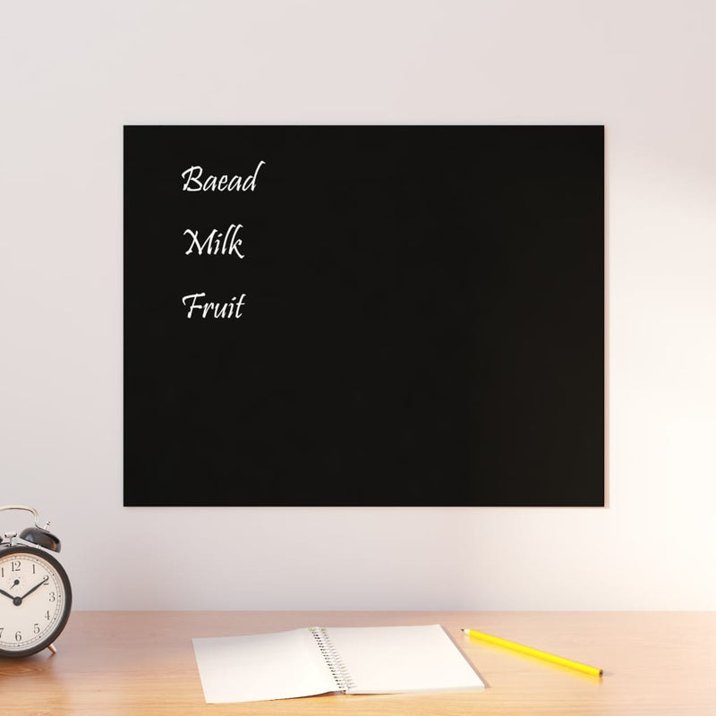 Wall-mounted Magnetic Board Black 19.7"x15.7" Tempered Glass