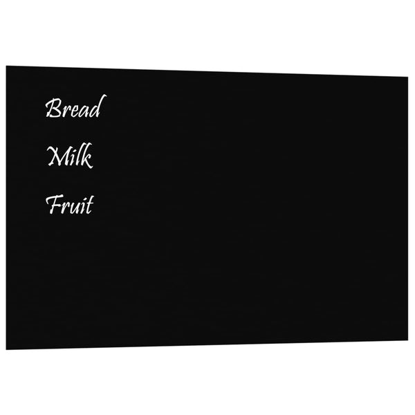 Wall-mounted Magnetic Board Black 31.5"x19.7" Tempered Glass