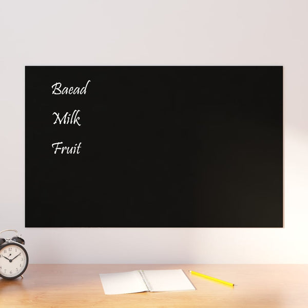 Wall-mounted Magnetic Board Black 31.5"x19.7" Tempered Glass