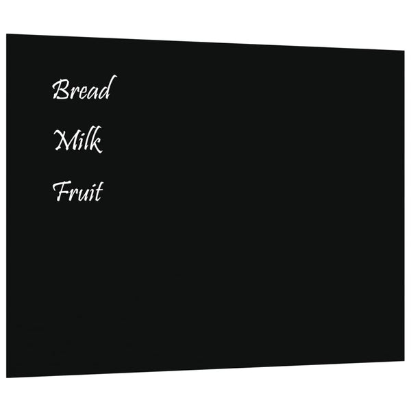 Wall-mounted Magnetic Board Black 31.5"x23.6" Tempered Glass