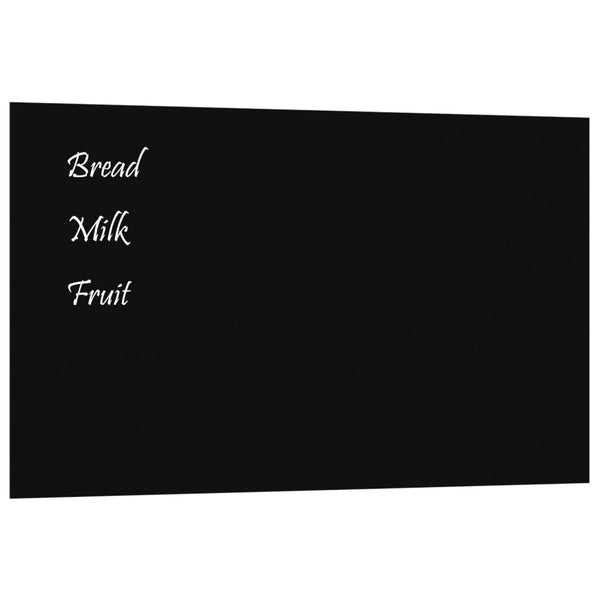 Wall-mounted Magnetic Board Black 39.4"x23.6" Tempered Glass